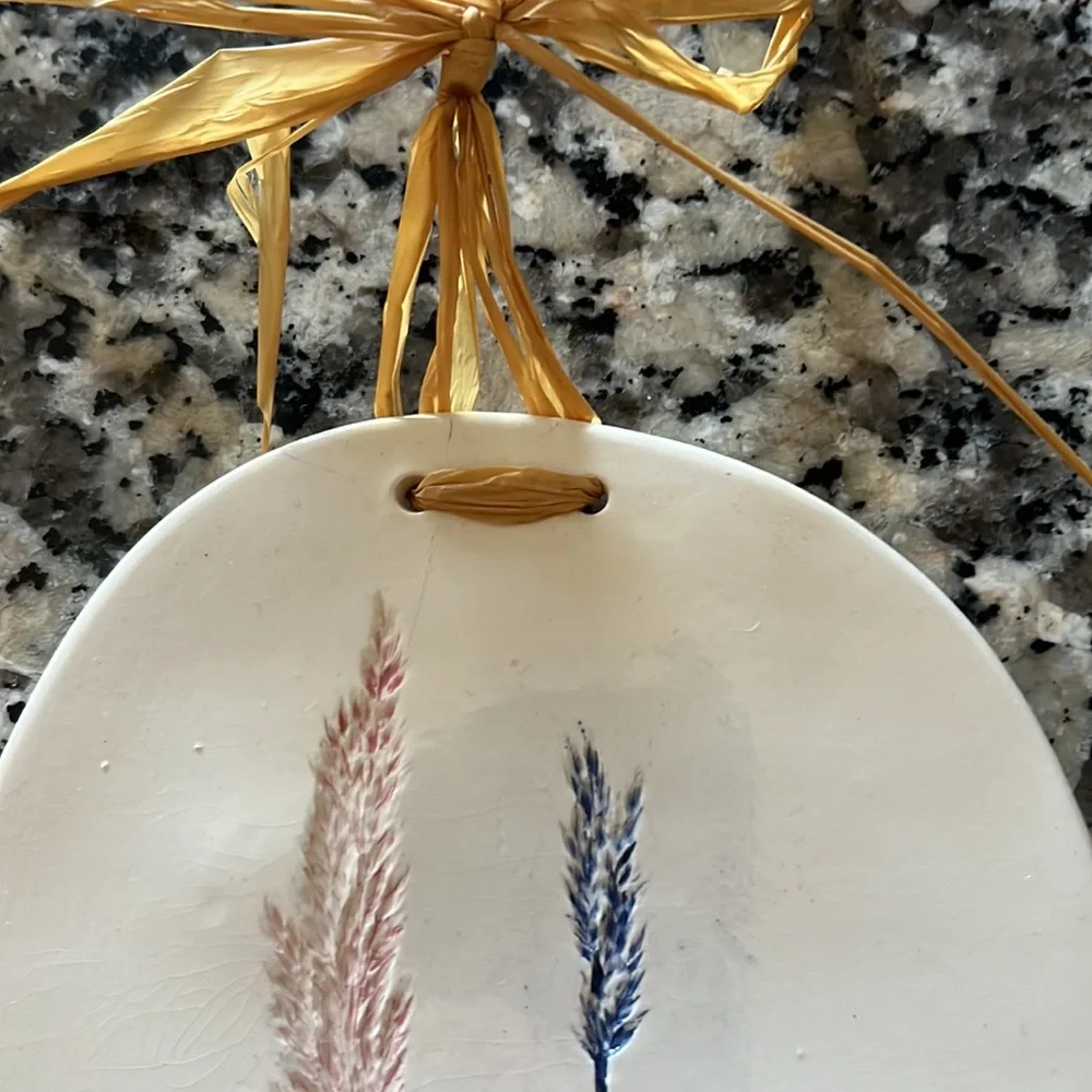 Vintage Pressed Wheat Pottery, Wall Hanging